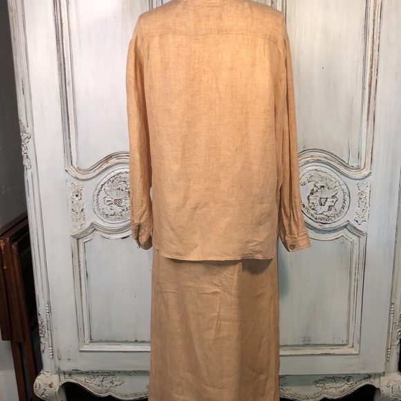 David Dart Collection 100% Pumpkin Latte Color Two Piece Top and Maxi Skirt Set - Picture 13 of 17